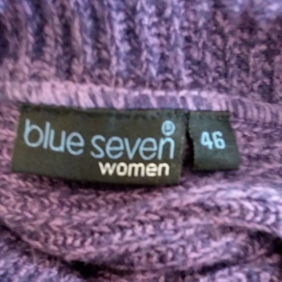 BLUE SEVEN Purple Acrylic Cowl Neck Sweater - Picture 6 of 8